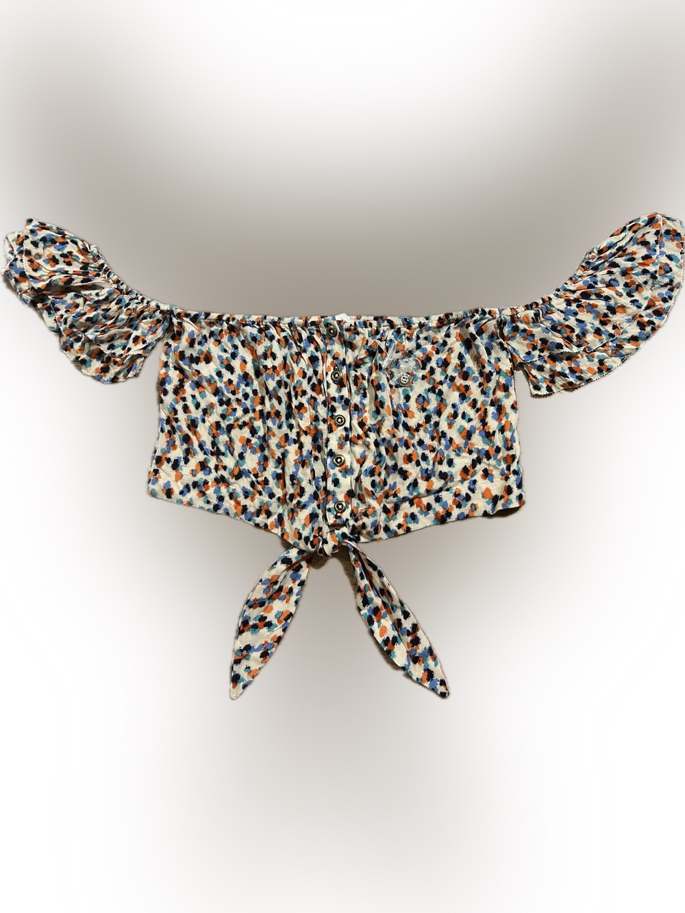 Olivaceous NWT Large Twisted Knot Crop Top